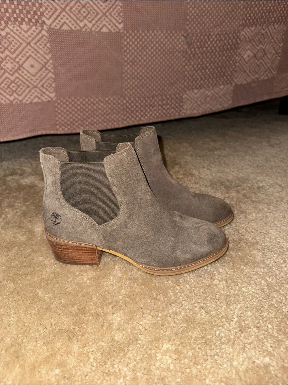 Timberland Women's Taupe Suede Chelsea Booties